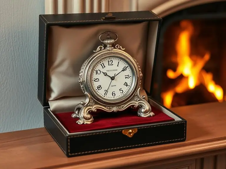 Silver Decorative Table Clock