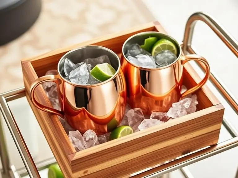 Set of shiny copper Moscow Mule Mugs