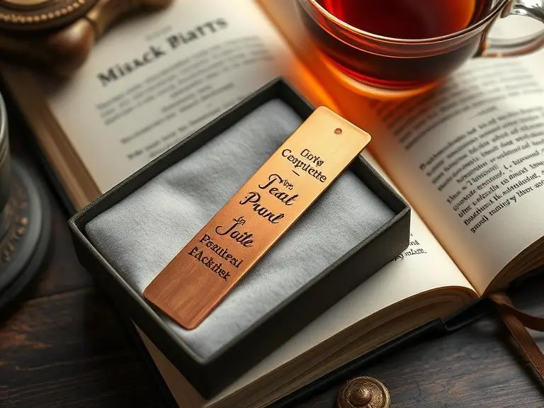 Personalized copper bookmark with initials or date