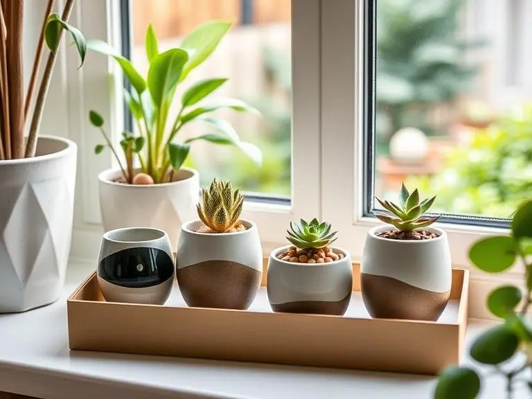 Ceramic Pottery Planter Set