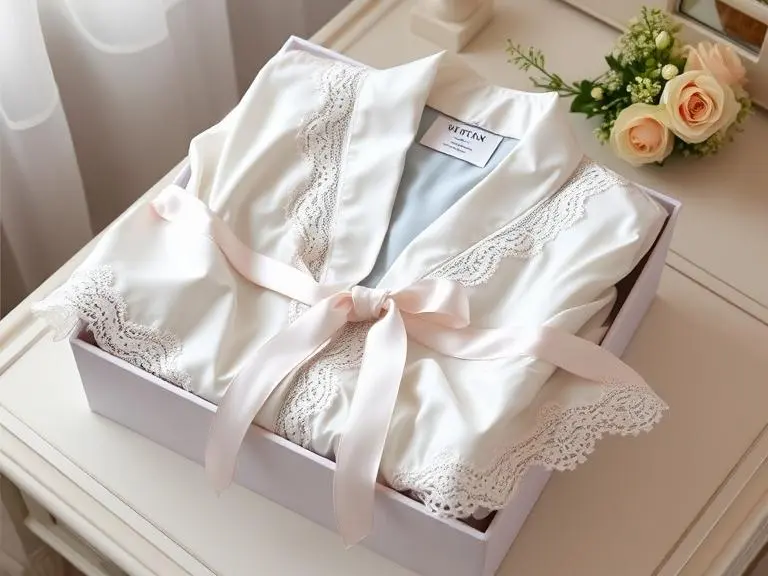 Lace Trim Kimono Robe