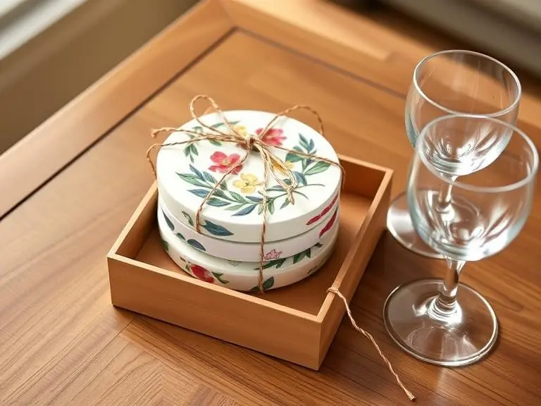 Hand-Painted Ceramic Coasters