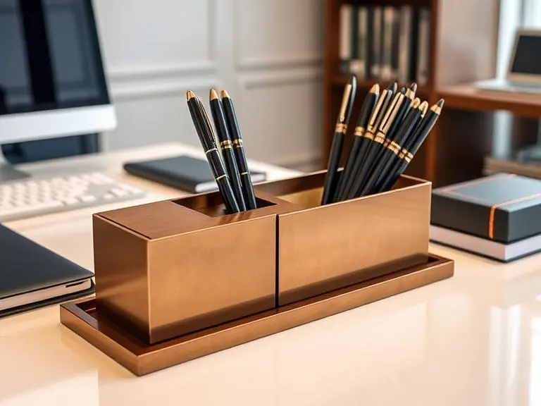 Bronze Finish Desk Organizer