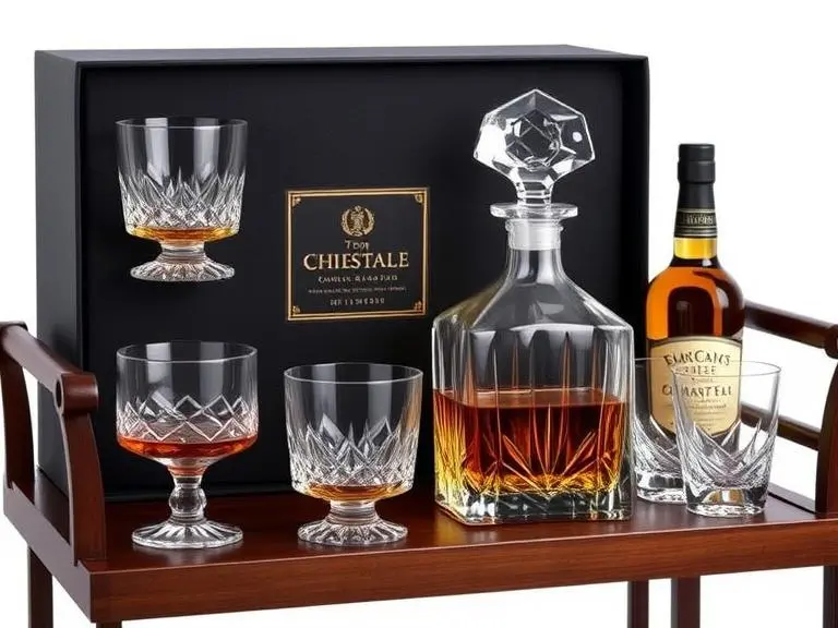 Crystal Whiskey Decanter Glasses Set
