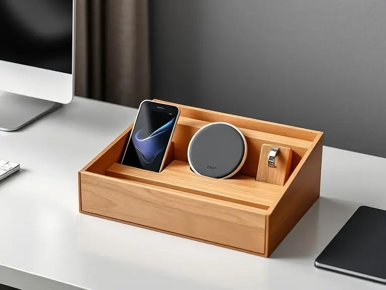 Desk Organizer with Wireless Charger