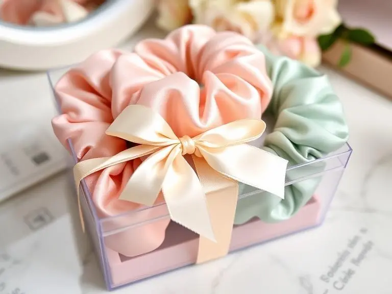 Silk Satin Hair Scrunchie Set Bridesmaid Gift