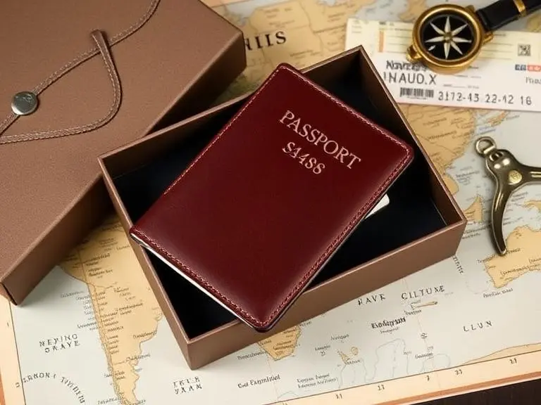 Custom Engraved Leather Passport Cover