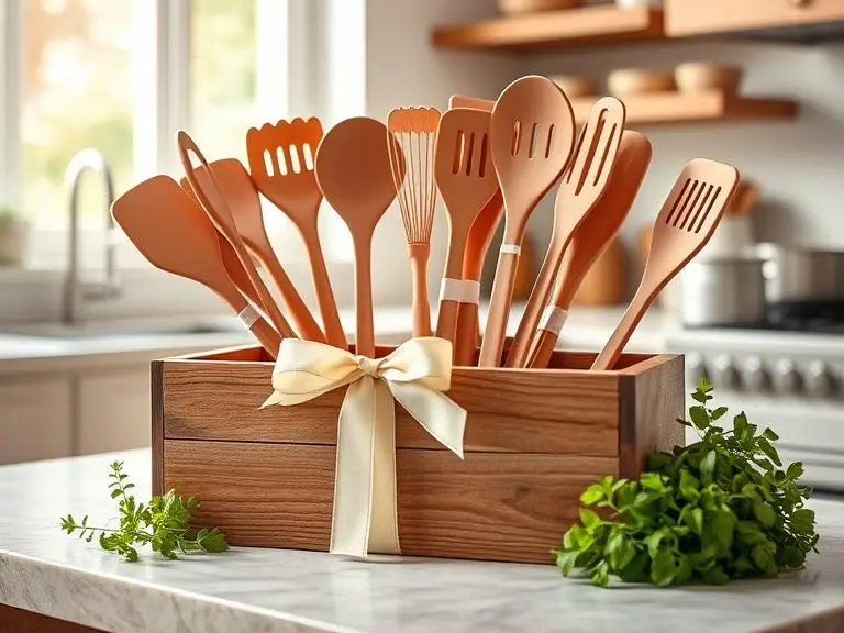 Rose Gold Silicone Kitchen Utensil Set