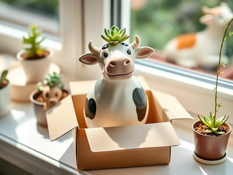 Ceramic Highland Cow Succulent Planter