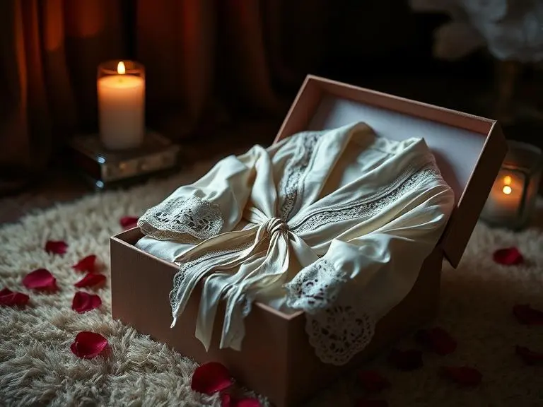 Lace Trimmed Silk Robe