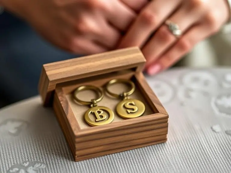 Personalized Bronze Keychain Set