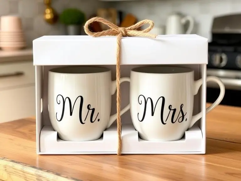 Mr Mrs Ceramic Coffee Mugs Set