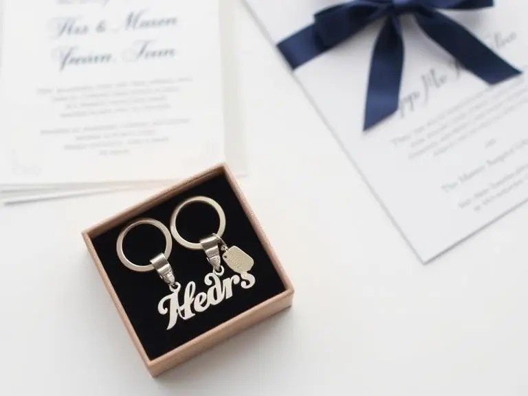 Personalized His Hers Couple Keychains