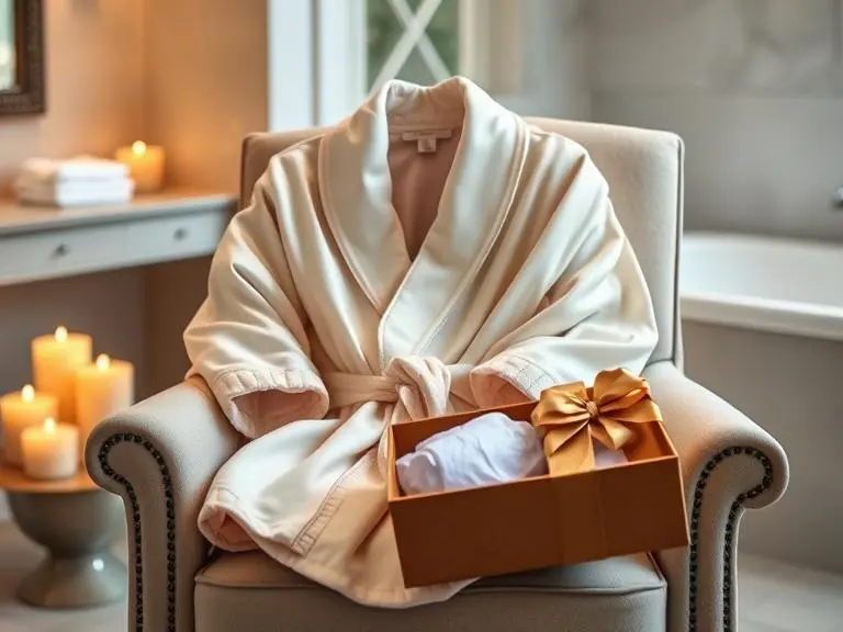 Luxury silk bathrobe and slipper set