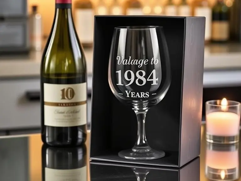 Personalized 'Vintage Year' wine glass