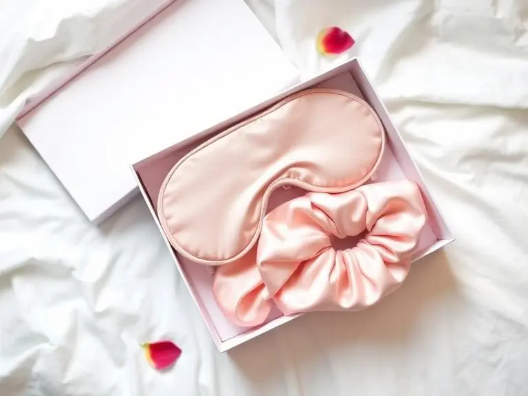 Silk eye mask and scrunchie set