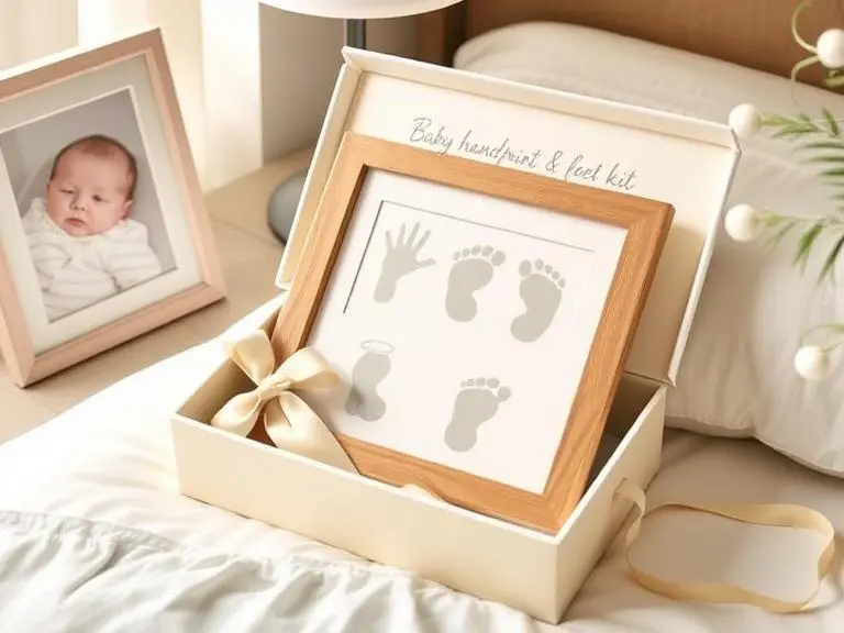 Baby handprint footprint kit frame