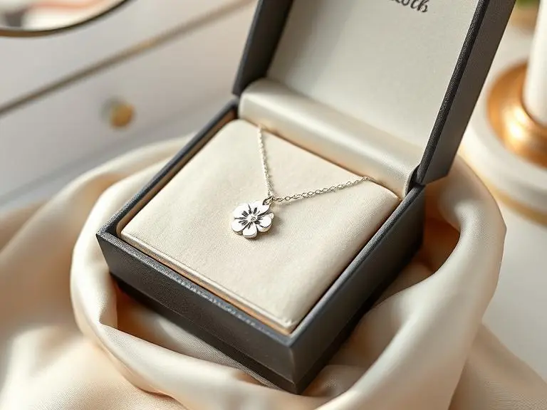 Personalized sterling silver birth flower necklace