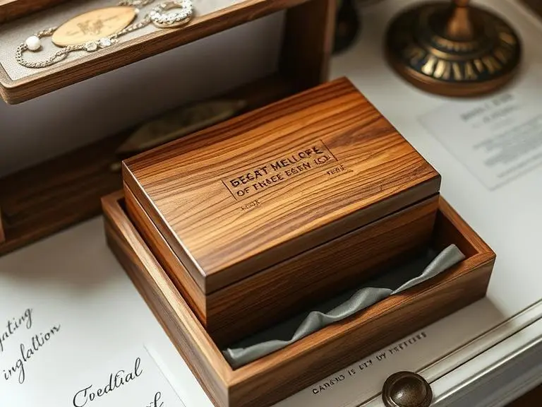 Custom engraved wooden jewelry box