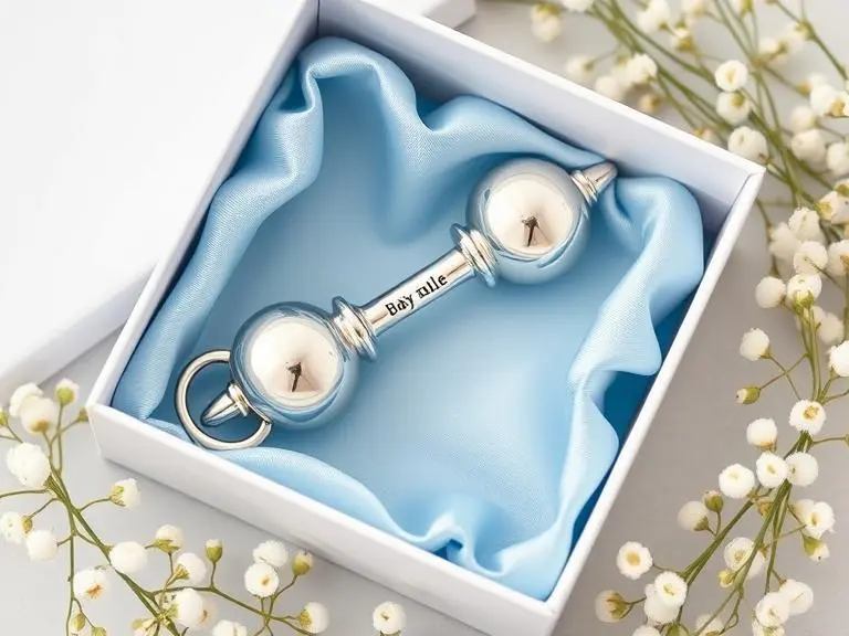 Engraved Sterling Silver Baby Rattle