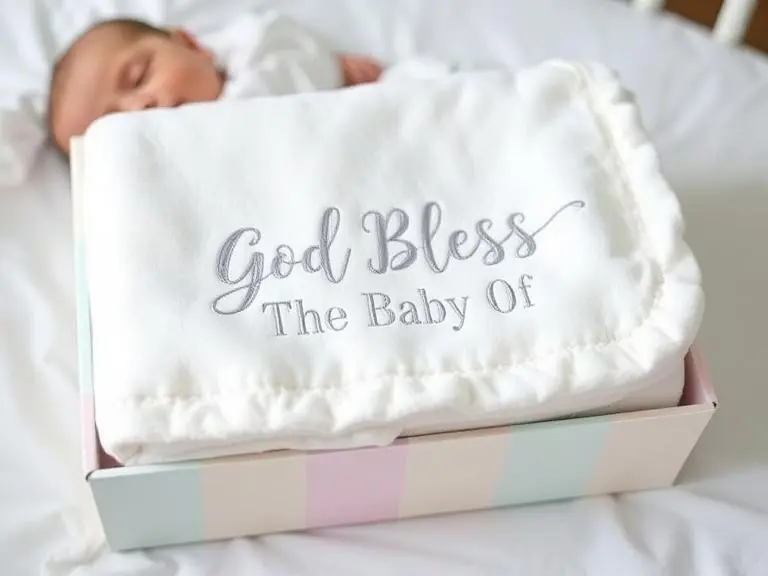 Personalized 'God Bless' Baby Blanket