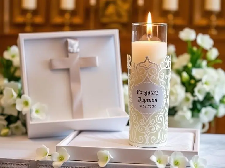 Personalized Baptism Candle Holder