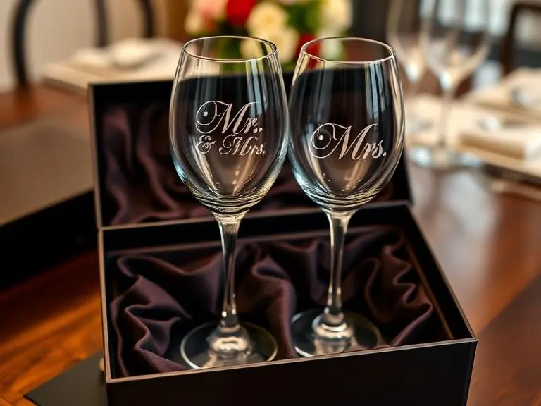 Personalized Engraved Wine Glasses Set