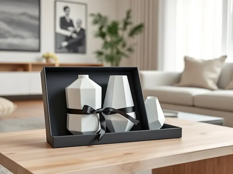 Geometric Ceramic Vase Set