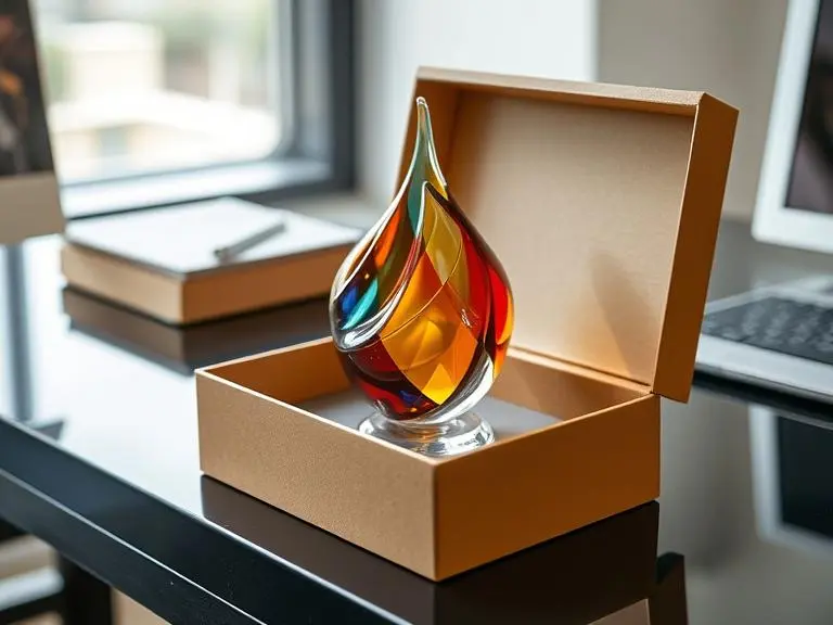 Glass Art Sculpture Desk Decor