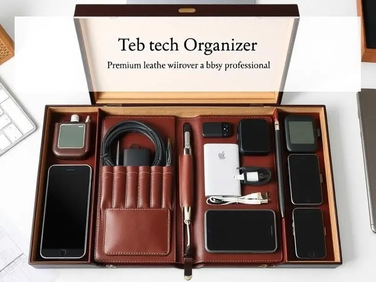 Luxury Leather Tech Organizer