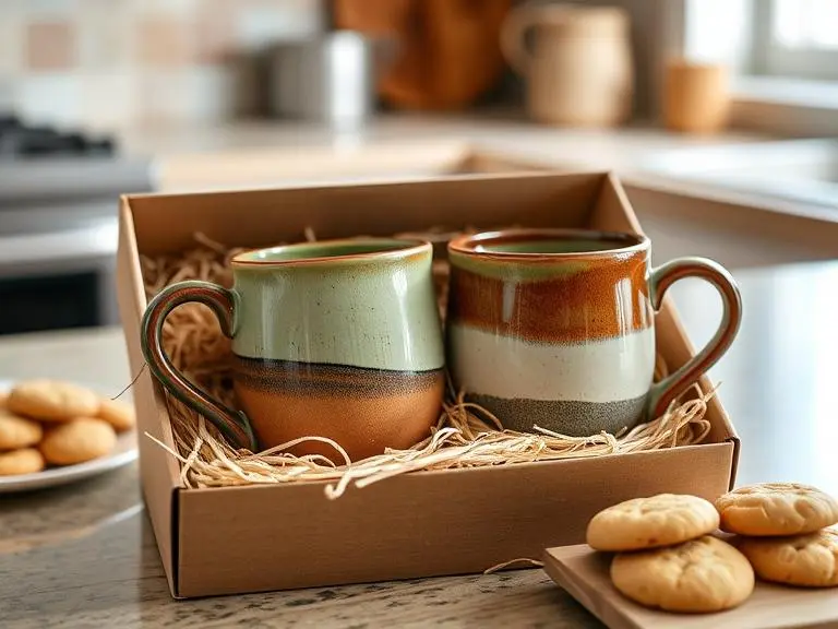 Handmade Pottery Mugs Set for 9 year anniversary gift