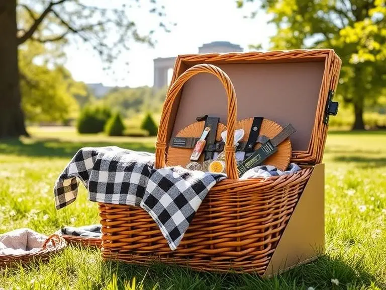 Woven Willow Picnic Basket for anniversary gift