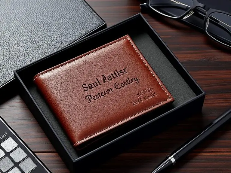 Custom Engraved Leather Wallet for personalized presents