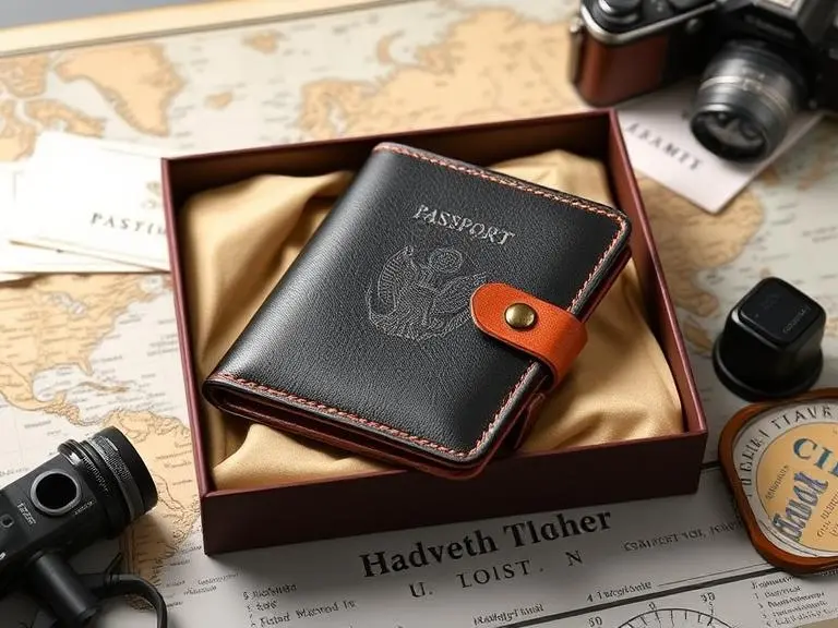 Leather Passport Holder for travel