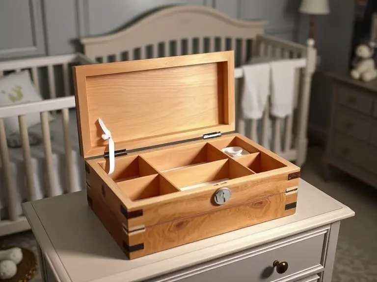 Wooden Baby Keepsake Memory Box