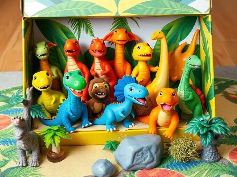 Soft dinosaur toy set for toddlers