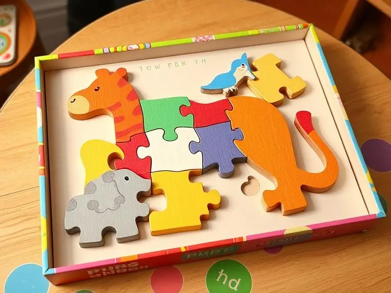 Wooden jigsaw puzzle for toddlers animals