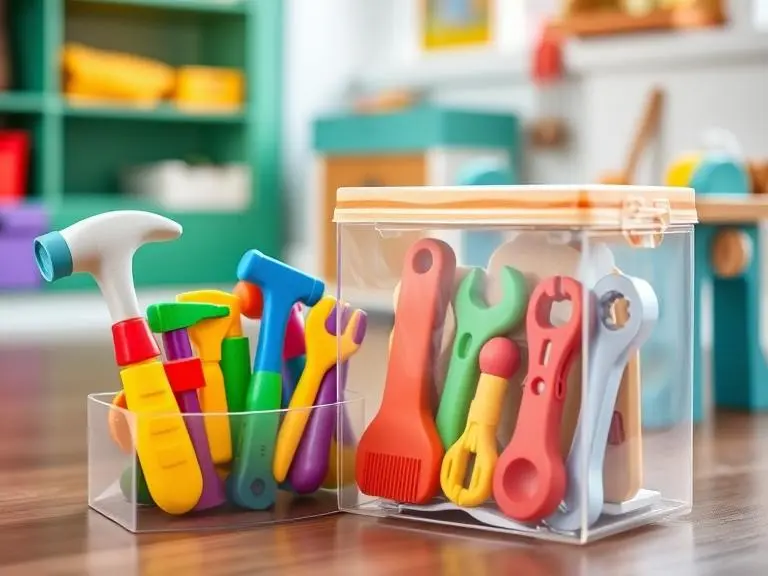 Pretend play kids tool bench set plastic