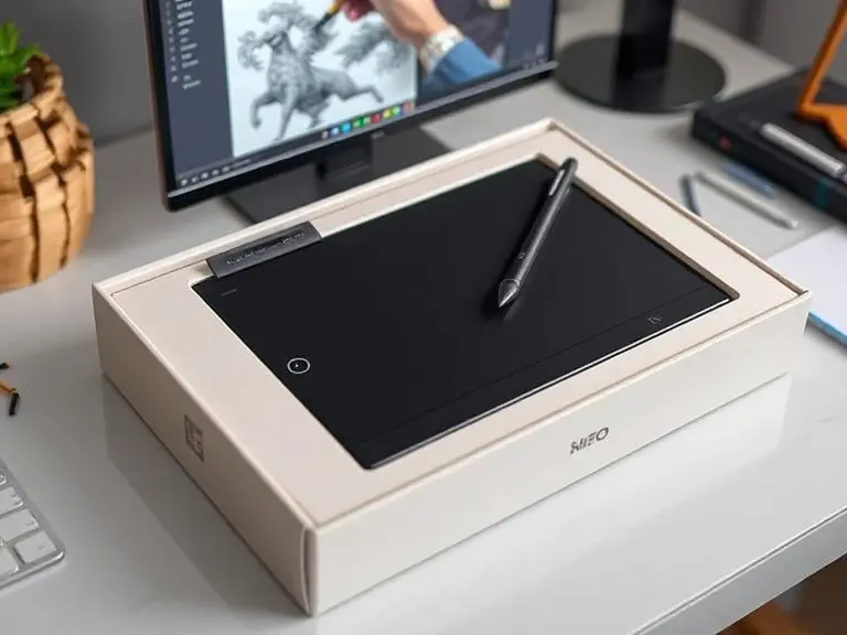 Graphics drawing tablet with stylus