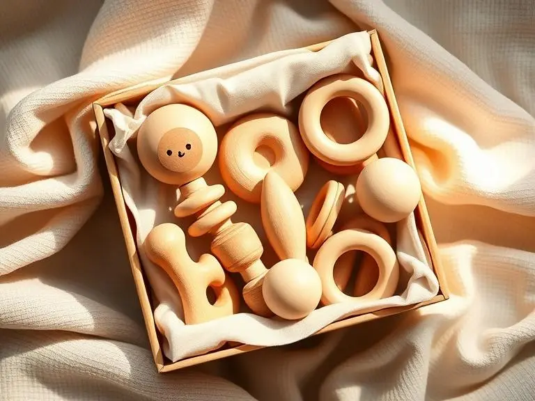 Wooden Baby Rattle Set