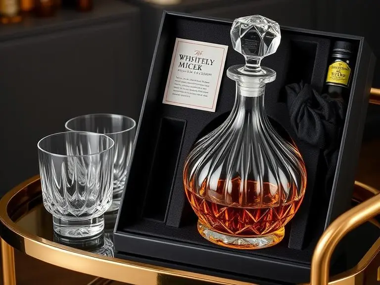 Crystal Whiskey Decanter Glasses Set