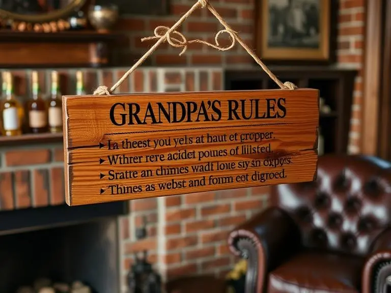 Custom Wooden Grandpa Rules Sign