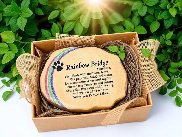 Pet Rainbow Bridge Memorial Stone Plaque