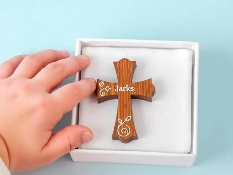 Personalized Baby Baptism Cross Keepsake