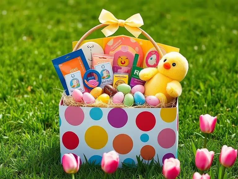 Kids Easter Basket with Small Toys