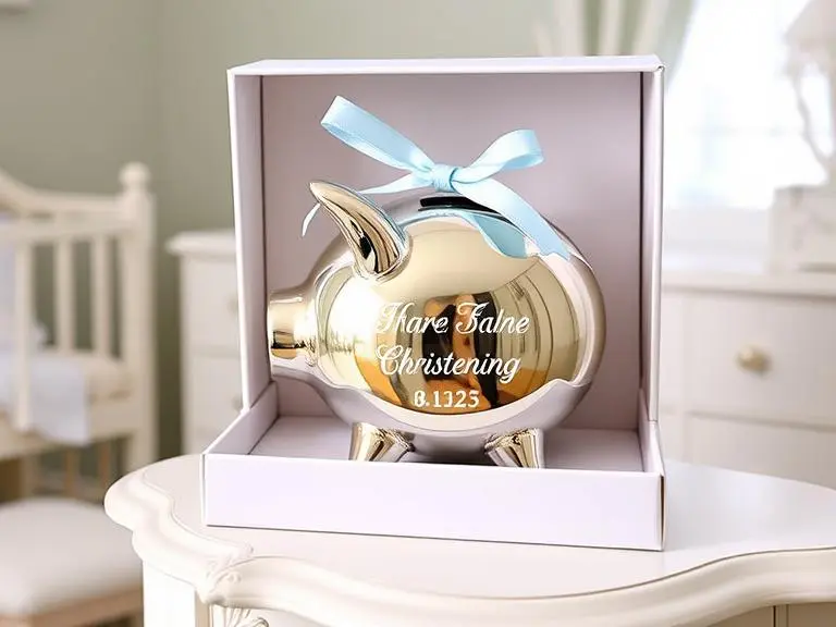 Personalized Silver Plated Piggy Bank