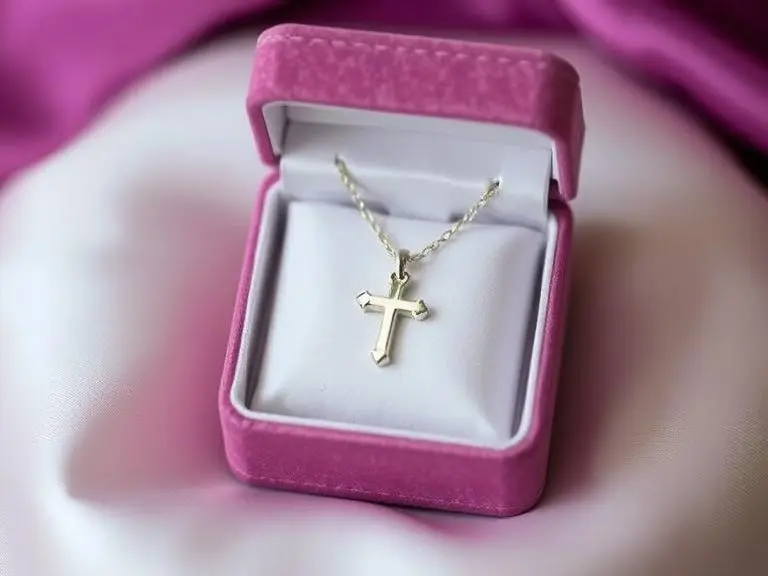 Silver Cross Necklace for Baby