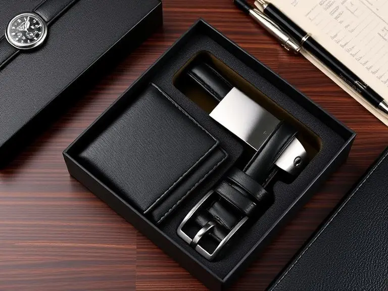 Leather Wallet and Belt Gift Set